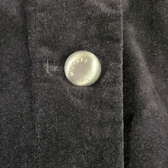 Michael Kors Black Velvet Womens Funnel Neck Button Front Jacket Plus Size 1X - Picture 10 of 16